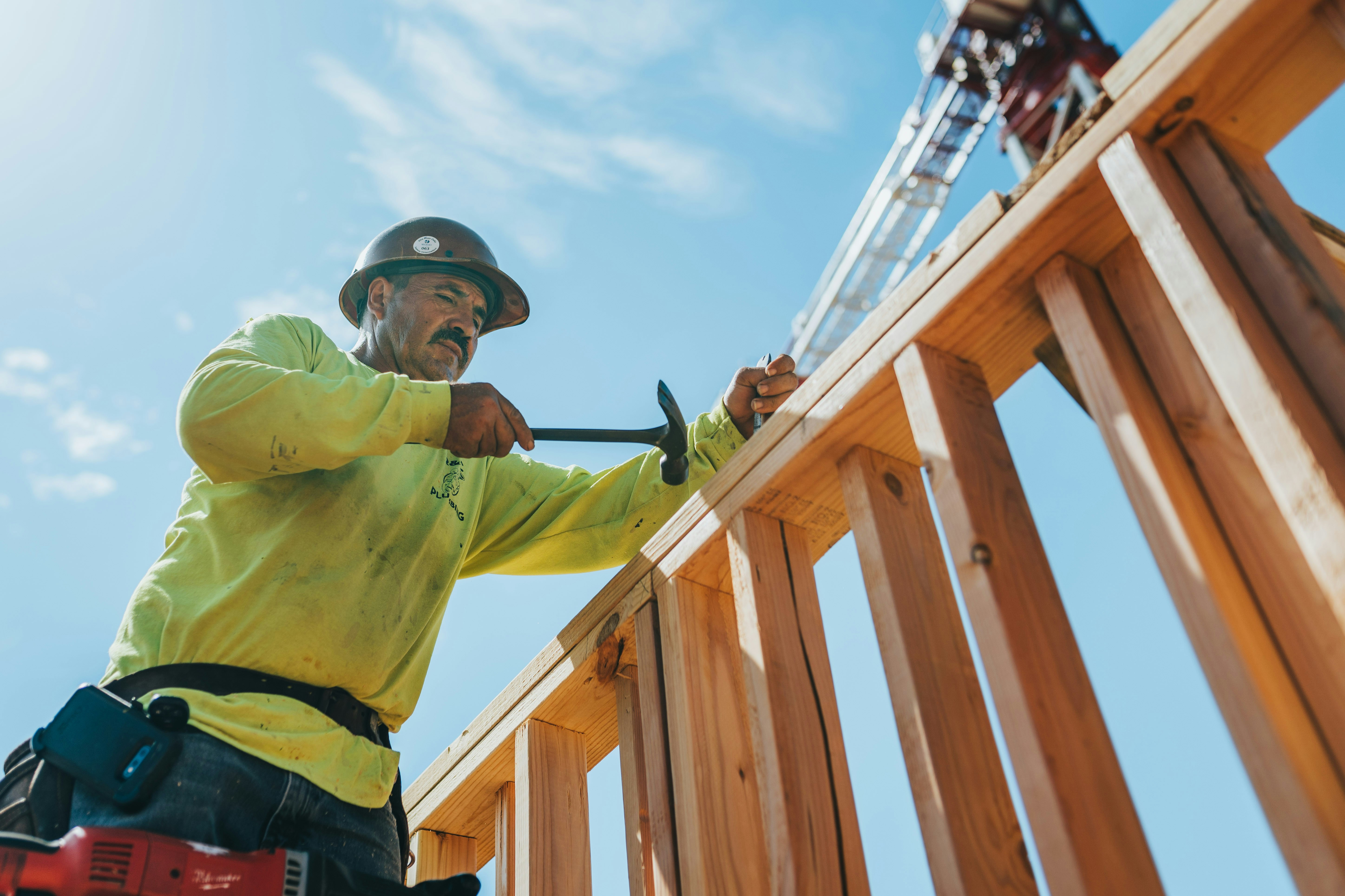 Construction worker on job site